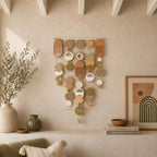 Large MCM Cream & Pink Wall Art - Minimalist Home Decor