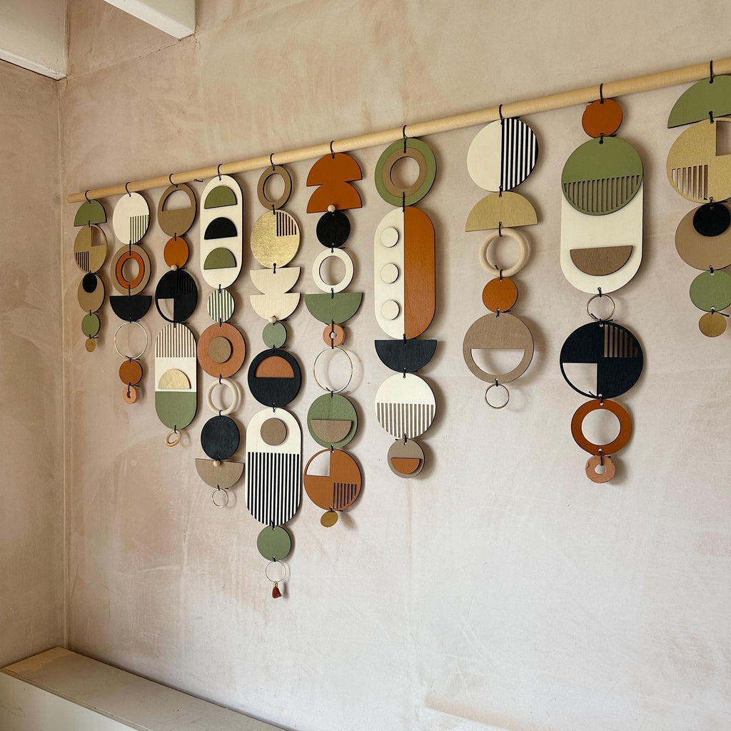 Wide Geometric Wall Art - MCM Home Decor with Modern Colours