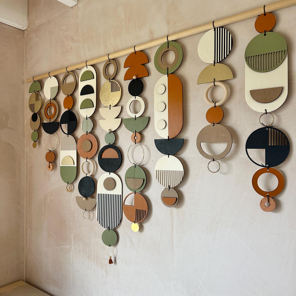 Wide Geometric Wall Art - MCM Home Decor with Modern Colours