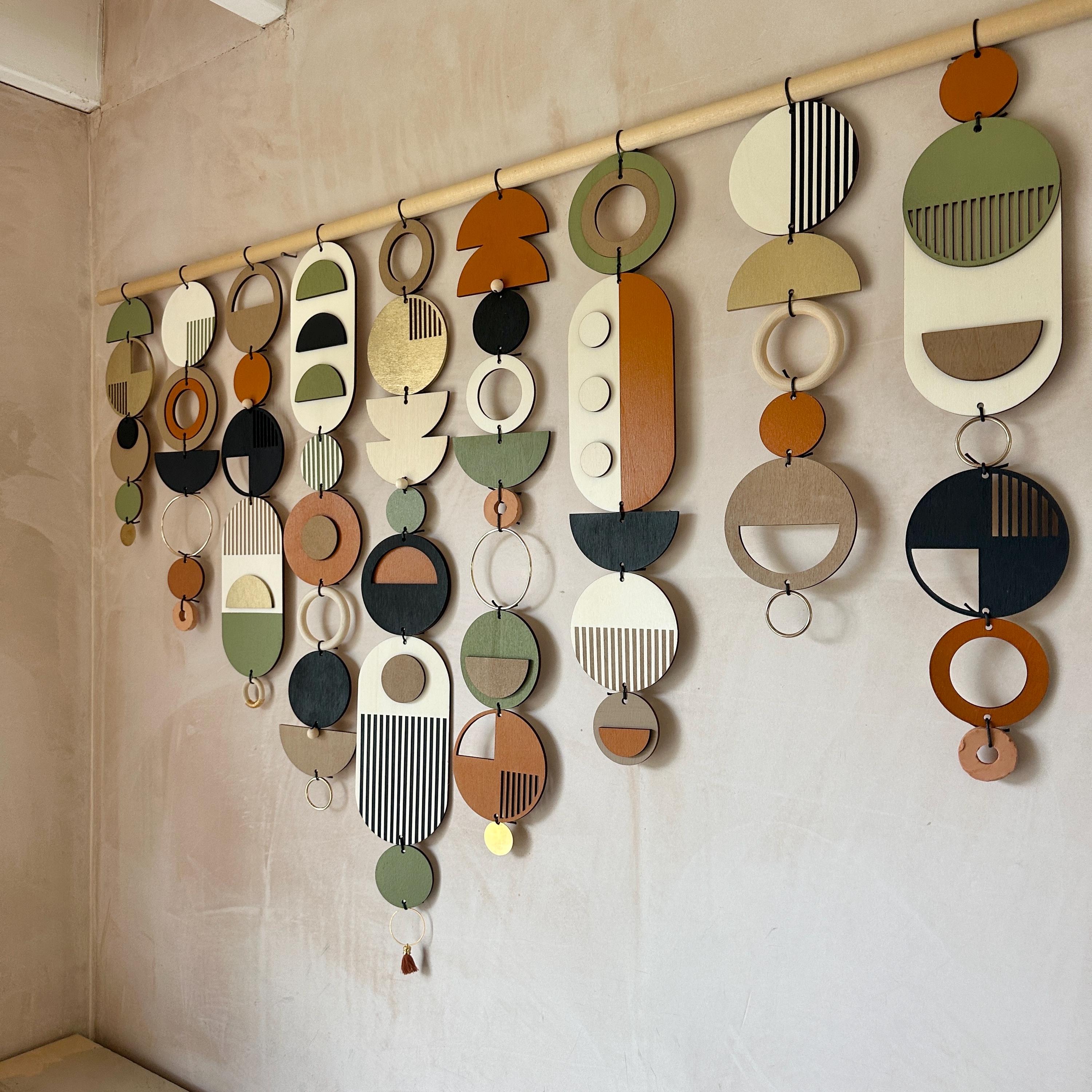 Wide Geometric Wall Art - MCM Home Decor with Modern Colours