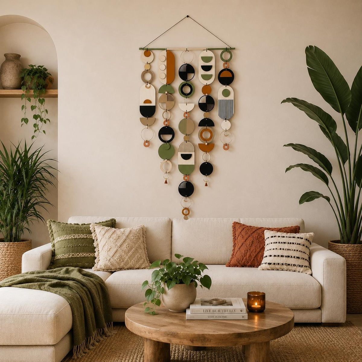 Modern Art Wooden Wall Hanging - Home Decor - DESIGN AWARDS 2022 Winner - Contemporary Wall Art - Wall Tapestry