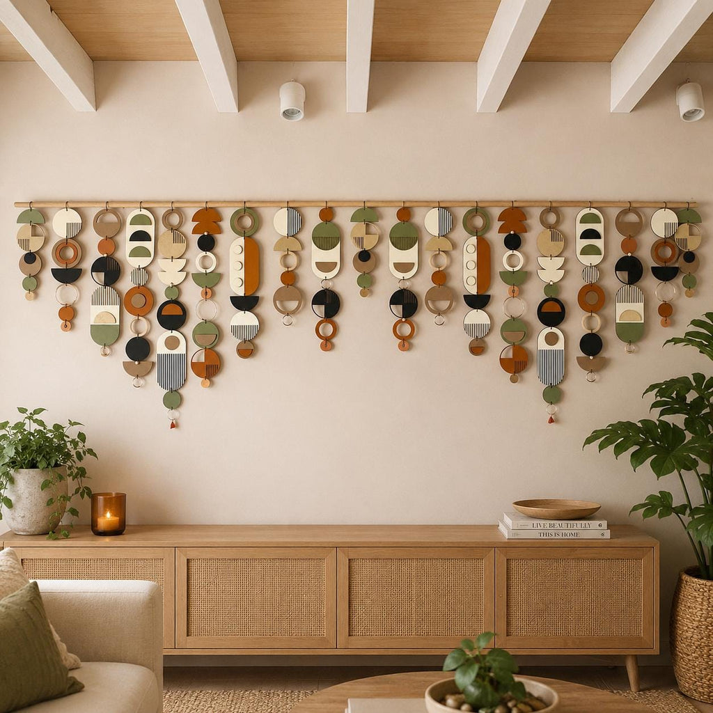 Wide Geometric Wall Art - MCM Home Decor with Modern Colours