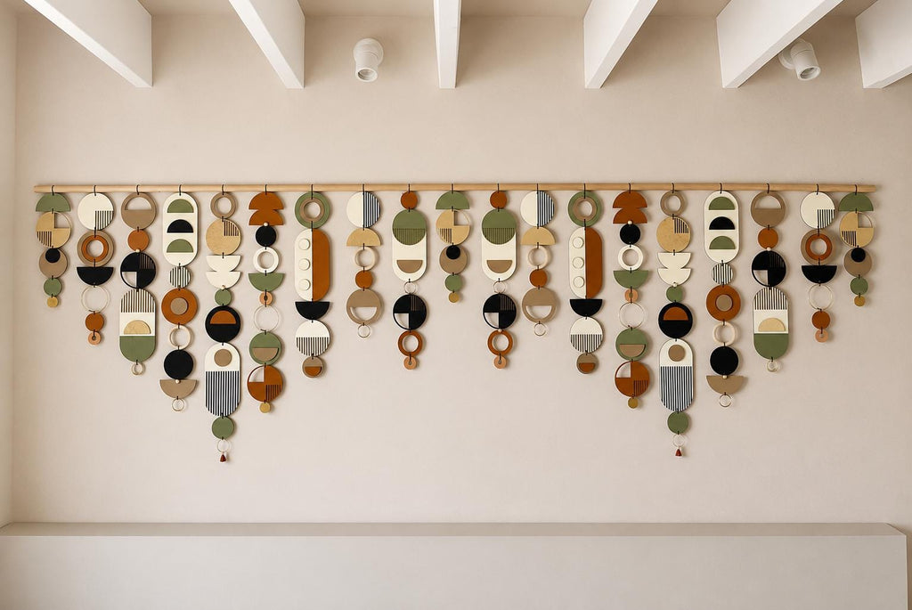 Wide Geometric Wall Art - MCM Home Decor with Modern Colours