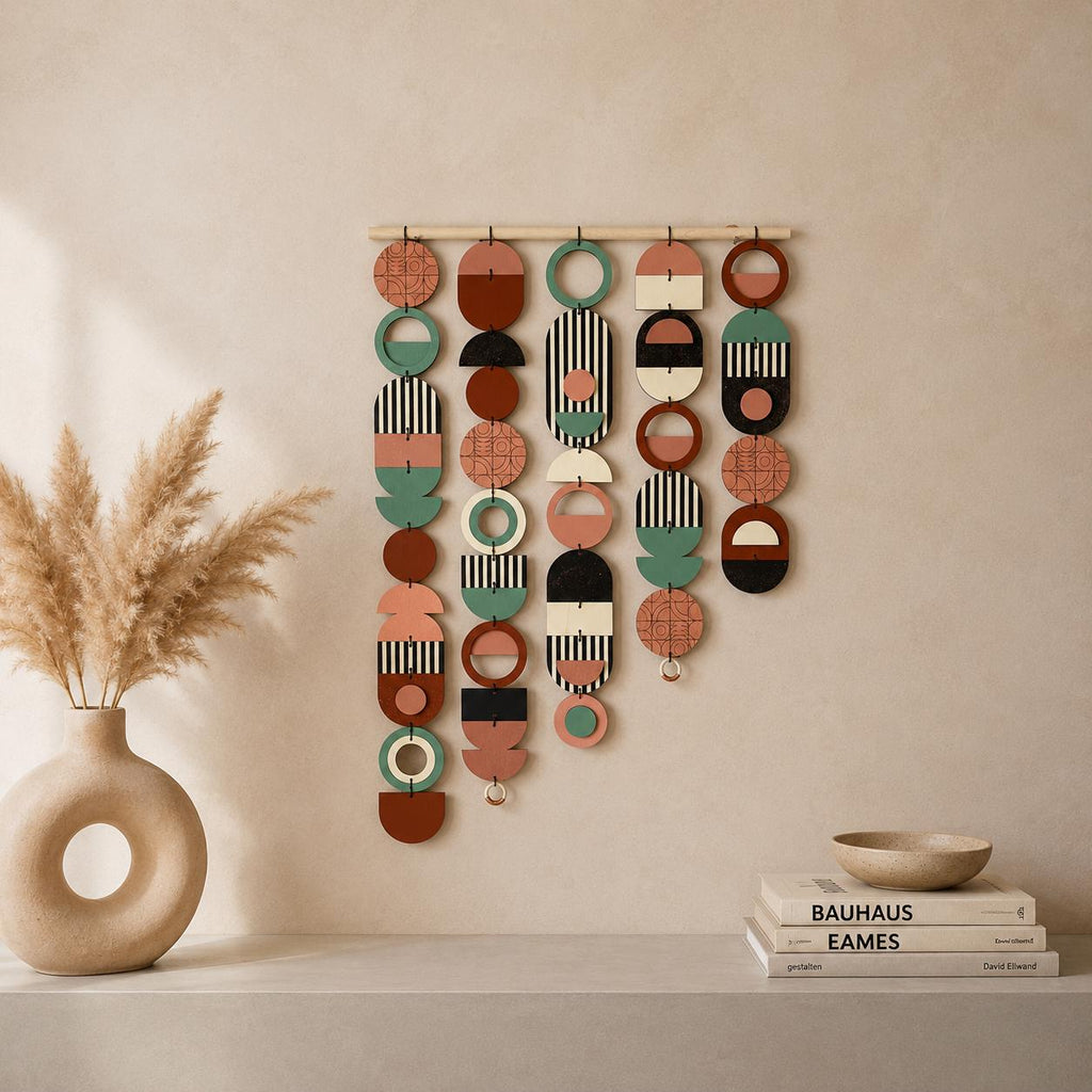 Large Asymmetrical Wall Art - Copper Geometric Wall Hanging - MCM Decor