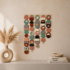 Large Asymmetrical Wall Art - Copper Geometric Wall Hanging - MCM Decor