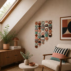 Large Asymmetrical Wall Art - Copper Geometric Wall Hanging - MCM Decor