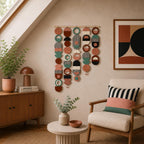Large Asymmetrical Wall Art - Copper Geometric Wall Hanging - MCM Decor