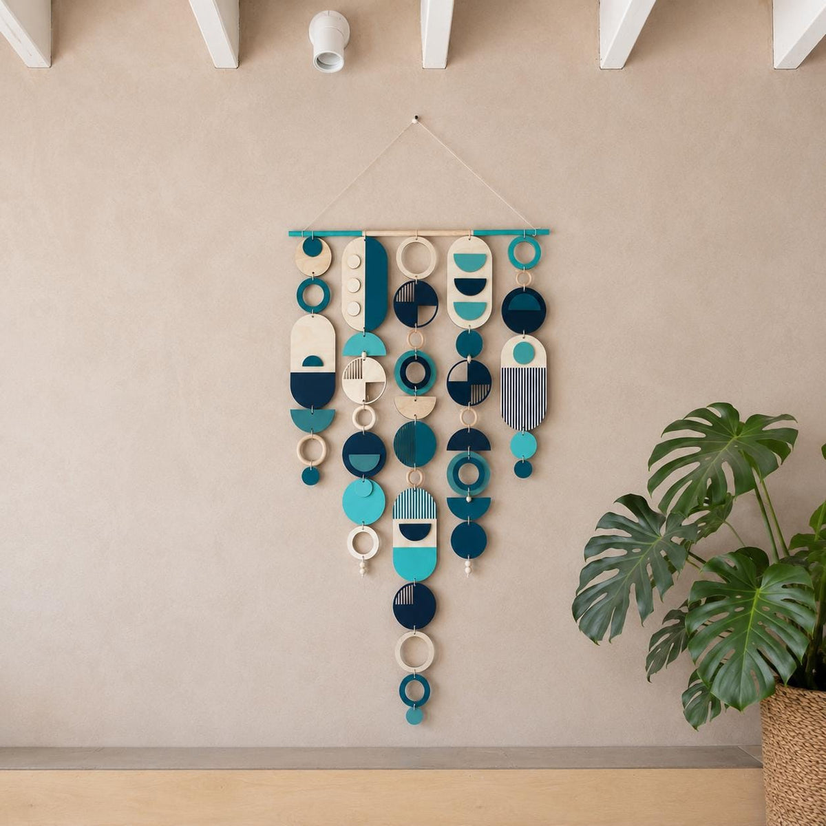 Modern Art Wooden Wall Hanging - Home Decor - DESIGN AWARDS 2022 Winner - Contemporary Wall Art - Wall Tapestry