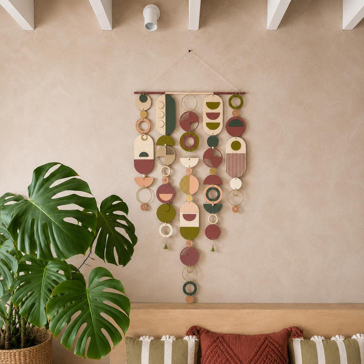 Modern Art Wooden Wall Hanging - Home Decor - DESIGN AWARDS 2022 Winner - Contemporary Wall Art - Wall Tapestry