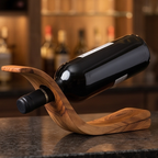 Olive Wood Round Bottle Holder 3 Holes, Wine Bottle Holder, bar accessories, wine lovers