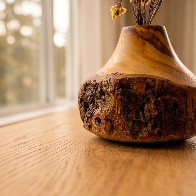Olive Wood Handmade Wooden Vase