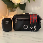 Dog Walking Bag - Black - Silver Hardware *BAG ONLY*