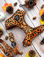 Burnt Orange Leopard Design Dog Lead