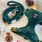 Olive Green Velvet Harness