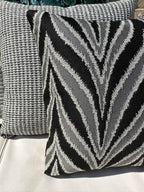 The Couture Cushion - The Outdoor Black and White Leaves - Style No. 124