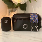 Dog Walking Bag - Black - Silver Hardware *BAG ONLY*