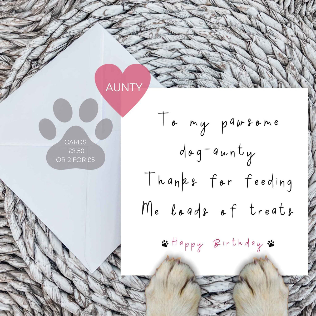 To my pawsome dog-Aunty card