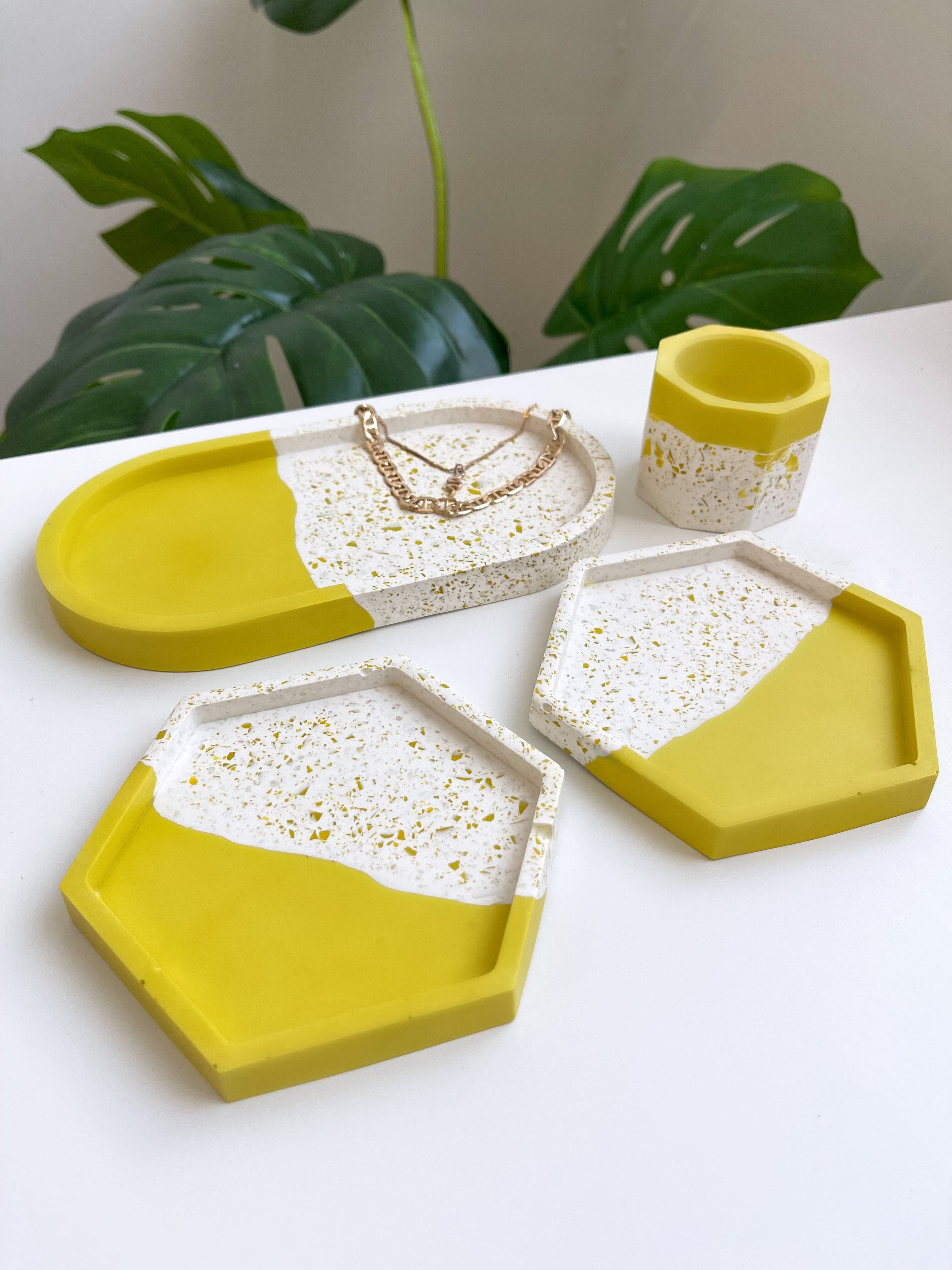 4 Piece Trinket Set - Mustard Split