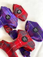 'Sammi' - Red & Grey Check Dog Harness