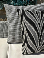 The Couture Cushion - The Outdoor Black and White Leaves - Style No. 124