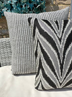 The Couture Cushion - The Outdoor Beige Black Jacquard - Style No. 140
