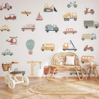 Cars and Trucks Wall Decals - Nursery Decor - Kids Room Stickers - Variety of vehicles