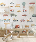Cars and Trucks Wall Decals - Nursery Decor - Kids Room Stickers - Variety of vehicles