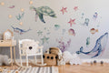 Ocean Wall Decal - Watercolour Sea Life Stickers - Colourful Ocean Theme