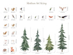Large Forest Tree Wall Decal - Watercolour Wall Sticker, Nursery Mural, Forest Wall Decal, Peel and Stick Tree Decal