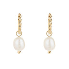 Gold Rope and Pearl Hoops