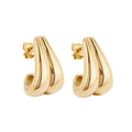 Retro Waterfall Gold Hoops