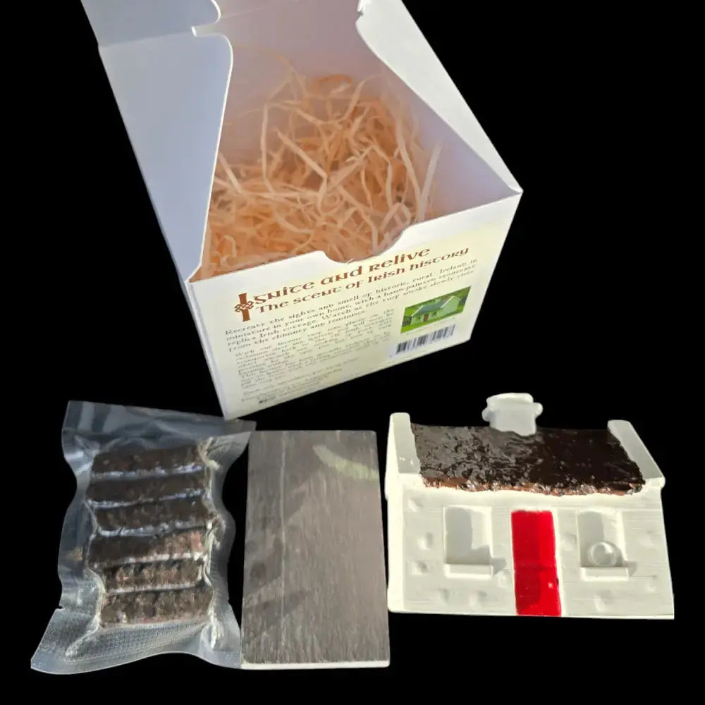 Irish Turf / Peat Incense Smoking Cottage Set