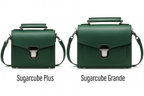 Handmade Leather Sugarcube Handbag - Ivy Green