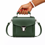 Handmade Leather Sugarcube Handbag - Ivy Green