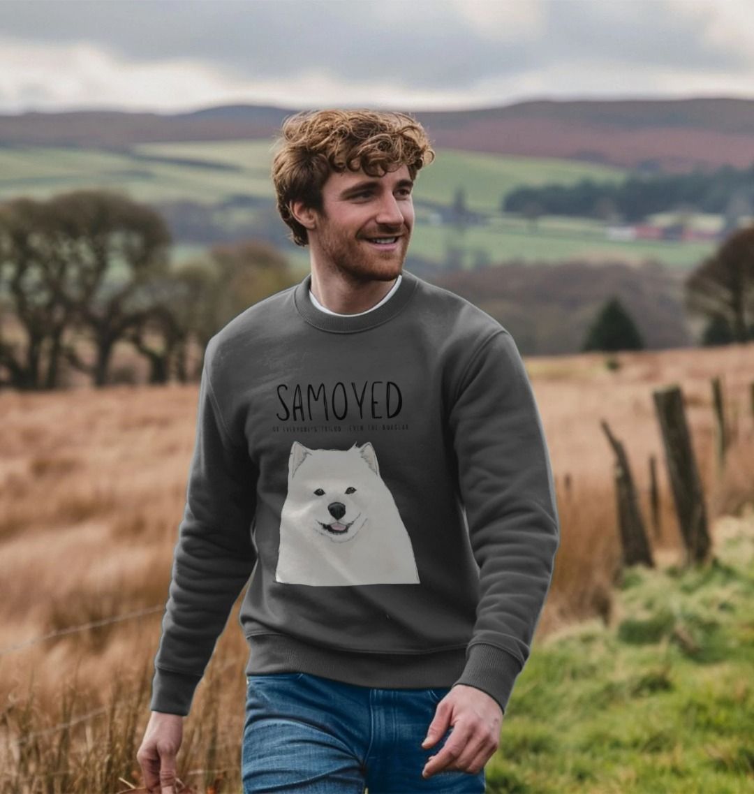 Warm, Fluffy & Slightly Suspicious – Samoyed Crewneck Sweatshirt