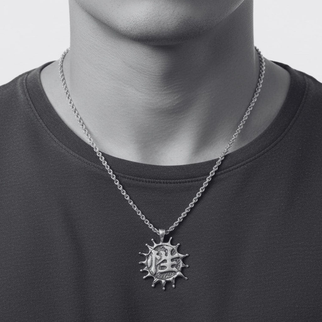 Dual Symbol Japanese Power – Sex Sculptural Sterling Silver 925 Pendant Necklace