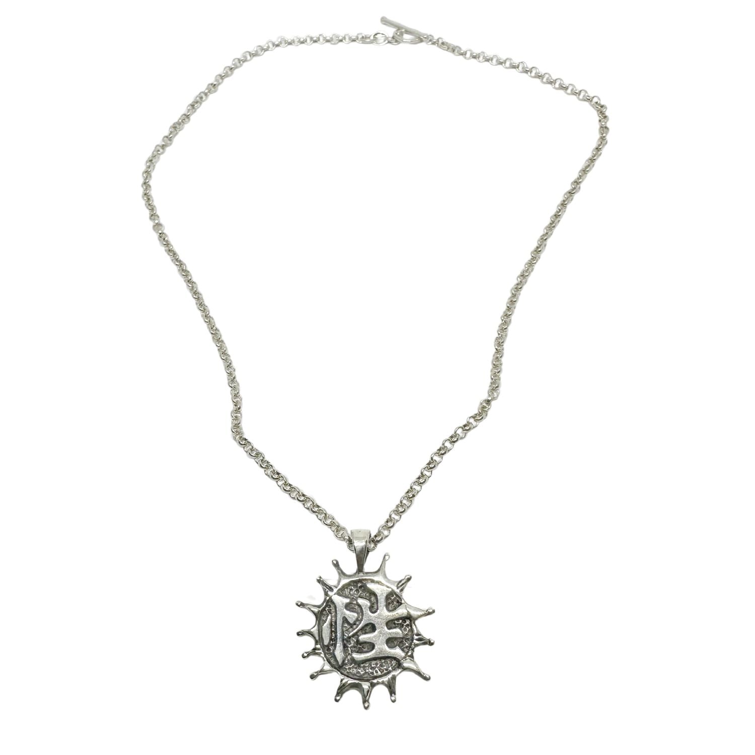 Dual Symbol Japanese Power – Sex Sculptural Sterling Silver 925 Pendant Necklace