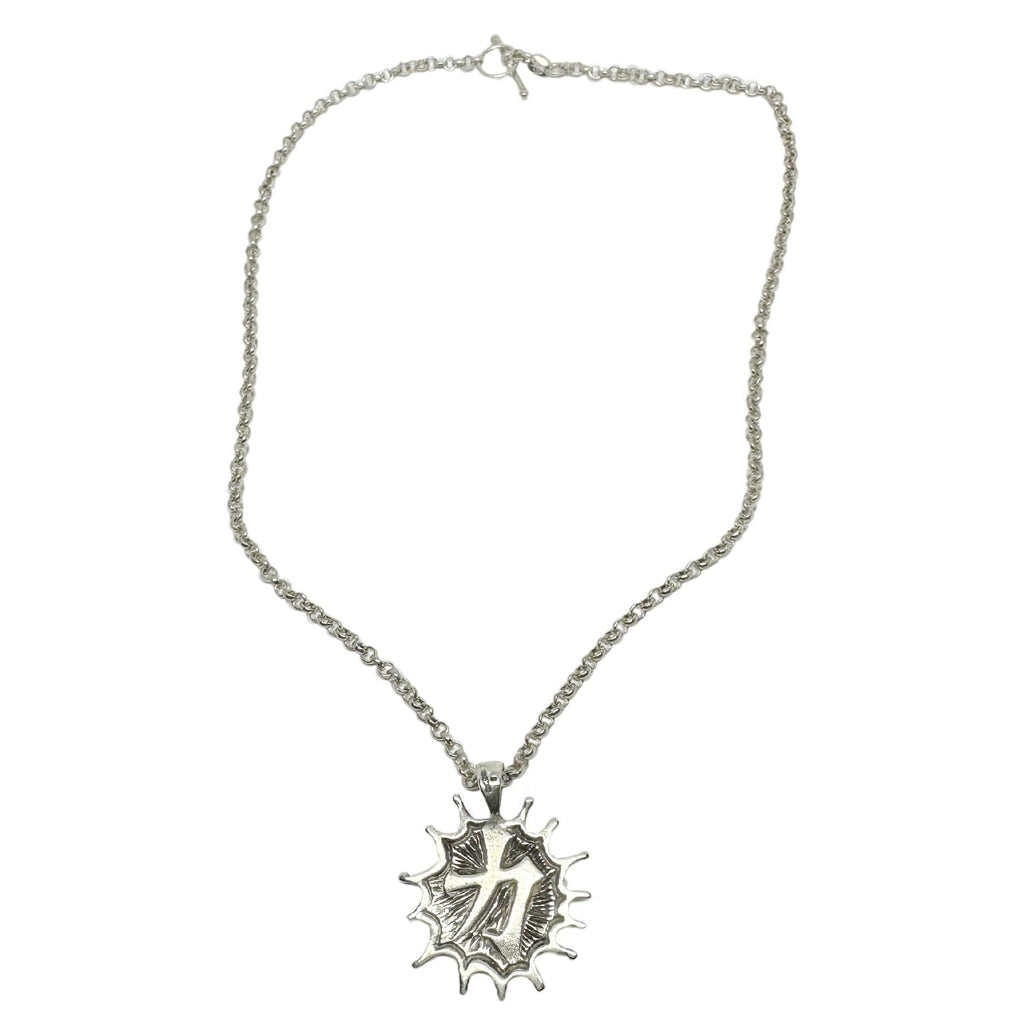 Dual Symbol Japanese Power – Sex Sculptural Sterling Silver 925 Pendant Necklace