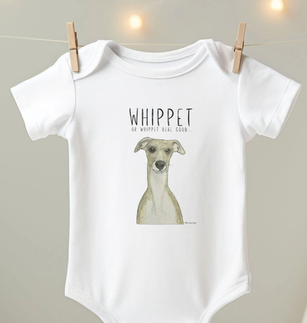 Whippet-Approved Snuggles: The Cutest Baby Bodysuit Ever!