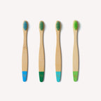 Children's Bamboo Toothbrush - 4 Pack - Aqua Colour