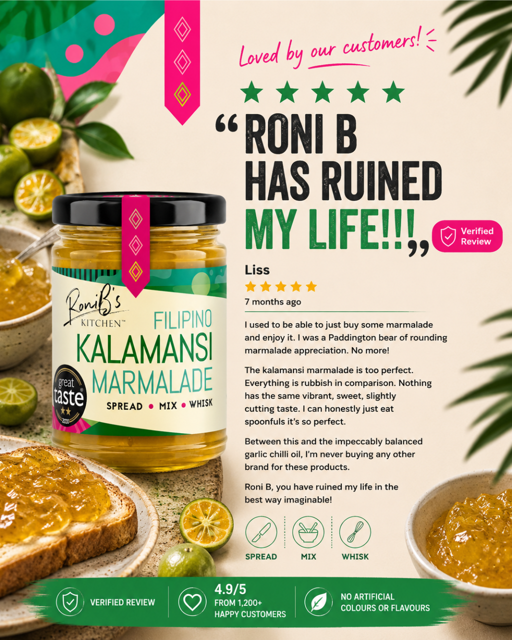 Filipino Kalamansi Marmalade with Don Papa Rum | 2-Star Great Taste Award Winner | 190ml