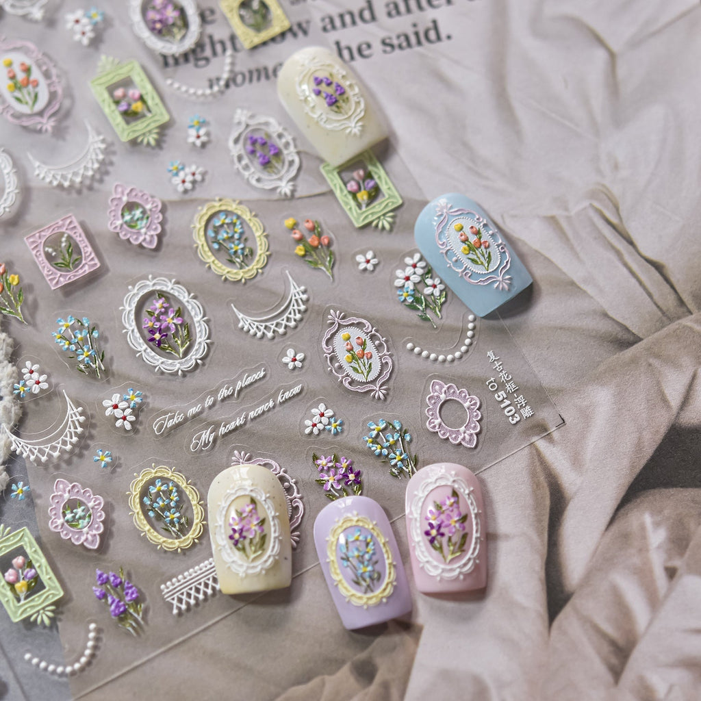 Hello Claws | Lace And Flower Nail Deco Sticker
