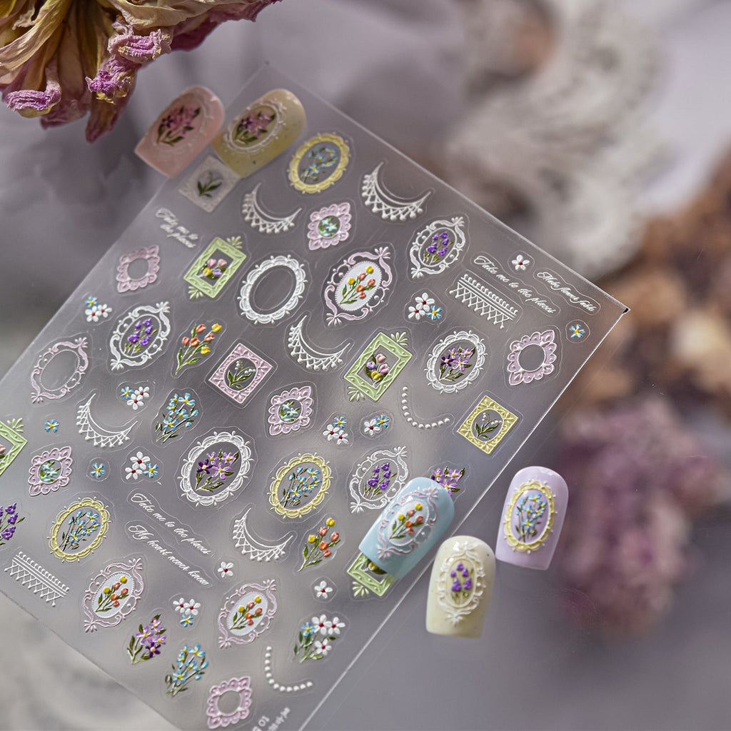 Hello Claws | Lace And Flower Nail Deco Sticker