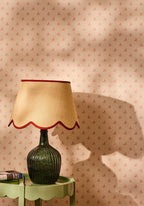 Sweet Red Trim Scalloped Lampshade