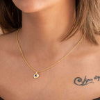 Luna Single Disc Pendant Necklace: Garnet