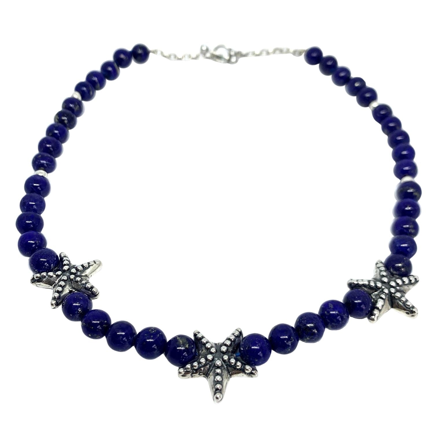Lapis Lazuli & Sterling Silver Starfish Necklace – Last One Available – This Version Will Not Be Repeated
