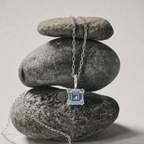 Large Silver Blue Topaz Necklace - Astrid