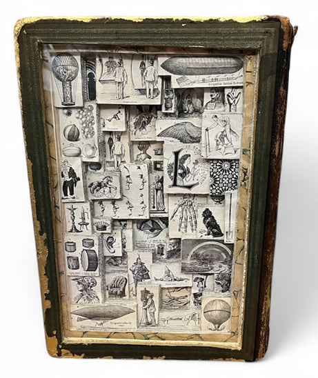 Larousse Dictionary, Art Nouveau, Kintsugi Style  Altered Book/ Book Carving