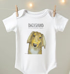 Mischievous Hot Dog Baby Bodysuit – Too Cute to Handle!Long Haired Dachshund