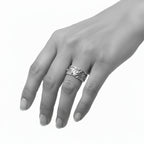 Le Linee Pebbles Ring – Sterling Silver 925 with Brass Accents- One Of A Kind